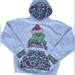 Grinch Graphic Sublimation Hoodie with Leopard Print